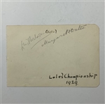 Two 1920s Golf Items Featuring Marion Hollins Original Press Photo and Multi-Signed Autograph Card JSA ALOA