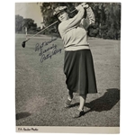 Patty Berg Signed P.A.-Reuter Press Photograph Sunningdale 1951 JSA ALOA