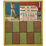 1940’s Penny Cigarettes Pin-Up Golf Trade Stimulator Punch Board