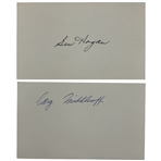 Cary Middlecoff &  Ben Hogan Signed 3x5 Cards JSA ALOA