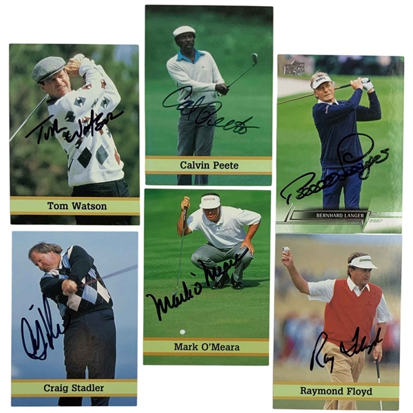 Tom Watson, Norman, Floyd & Four Others Signed Golf Cards JSA ALOA