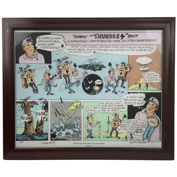Carlos Hadaway and Tommy Bolt Signed Tommy Thunder Bolt Artists Proof Print JSA ALOA