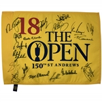 Rory & 19 Champs Signed 150th Open Championship at St. Andrews Flag JSA ALOA