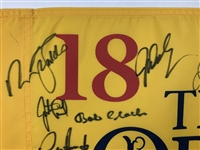Rory & 19 Champs Signed 150th Open Championship at St. Andrews Flag JSA ALOA