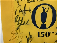 Rory & 19 Champs Signed 150th Open Championship at St. Andrews Flag JSA ALOA