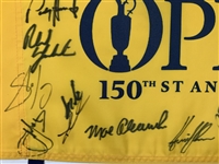 Rory & 19 Champs Signed 150th Open Championship at St. Andrews Flag JSA ALOA