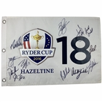 USA Team Signed 2016 Ryder Cup Hazeltine National Golf Club Flag JSA ALOA