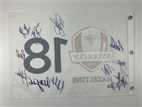 USA Team Signed 2016 Ryder Cup Hazeltine National Golf Club Flag JSA ALOA
