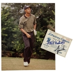 Tiger Woods & Kelli Kuehne Signed 1996 JC Penney Classic Rookie Season Ticket & Original Photo w/ Hat JSA ALOA