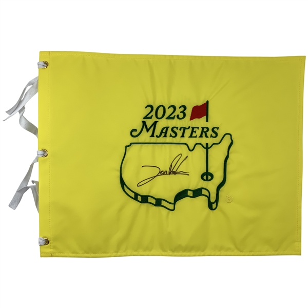 Jon Rahm Signed 2023 Masters Tournament Pin Flag JSA ALOA