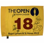 Rory & Six (6) Champs Signed 2012 Open Championship Royal Lytham & St Annes Flag JSA ALOA