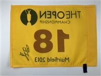 Phil Mickelson Signed 2013 Open Championship Muirfield Flag JSA ALOA