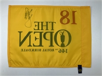 Jordan Spieth Signed 2017 Open Championship at Royal Birkdale Flag JSA ALOA