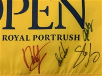 Seventeen (17) Champs Signed 2019 Open Championship ay Royal Portrush Flag JSA ALOA
