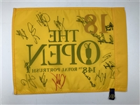 Seventeen (17) Champs Signed 2019 Open Championship ay Royal Portrush Flag JSA ALOA