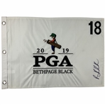 Brooks Koepka Signed 2019 PGA Championship Bethpage Black Flag JSA ALOA