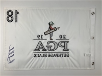 Brooks Koepka Signed 2019 PGA Championship Bethpage Black Flag JSA ALOA