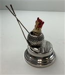 Elegant Sterling 1920’s Desk top Match
Holder w/ Bramble Ball & Long Nose Clubs