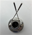 Elegant Sterling 1920’s Desk top Match
Holder w/ Bramble Ball & Long Nose Clubs