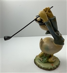 1940’s Donald Duck Solid Plaster Figure w/ Metal Golf Club - Rare