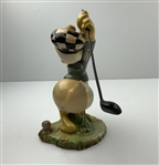 1940’s Donald Duck Solid Plaster Figure w/ Metal Golf Club - Rare