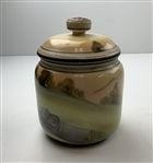 Stunning 1920's Hand Painted Nippon Humidor w/ Golf Bag & Clubs