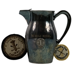 The Country Club of Farmington Silver-Plated 36 Hole Medal Golf Trophy Pitcher and Two Vintage Patches