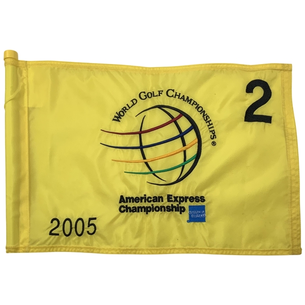 2005 WGC American Express Championship Hole 2 Game Used Flag - Tiger Woods 46th PGA Tour Win
