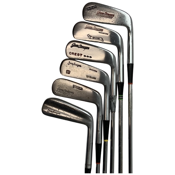 Six Vintage Wilson Gene Sarazen Signature Series Golf Clubs