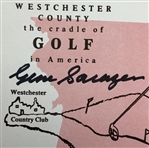 Two Gene Sarazen Signed Golf Ephemera Items from Westchester & Rochester Country Club JSA ALOA