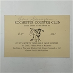 Two Gene Sarazen Signed Golf Ephemera Items from Westchester & Rochester Country Club JSA ALOA