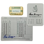 A Trio of Augusta National Golf Club Memorabilia featuring Gene Sarazen Signed Cards and 1994 Masters Clubhouse Badge JSA ALOA