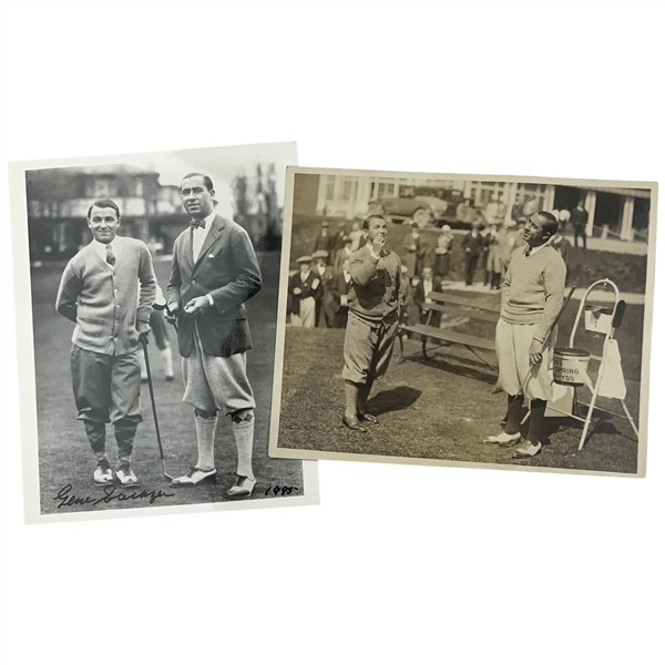 Two Silver Gelatin Photographs of Gene Sarazen and Walter Hagen Including One Signed Example