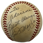 Joe DiMaggio Signed Rawlings Official American League Baseball JSA ALOA