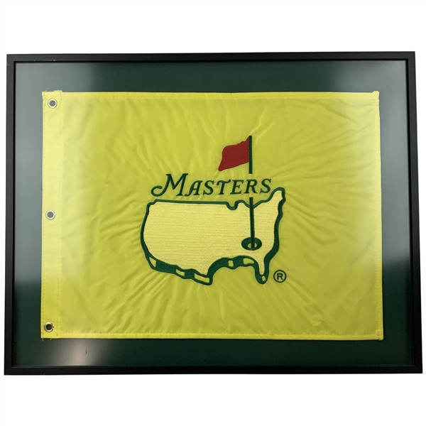 1997 Masters Embroidered Flag w/ Full Embroidered Center Logo - Framed