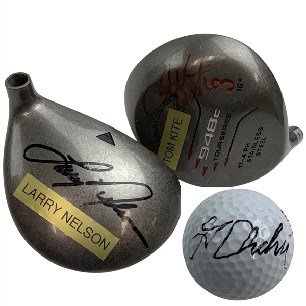 Archer Signed Golf Ball w/ Kite & Nelson Signed Clubheads JSA ALOA