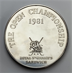 1981 Open Championship Medallion Contestant Gift by Alex Kirkwood and Son in Box