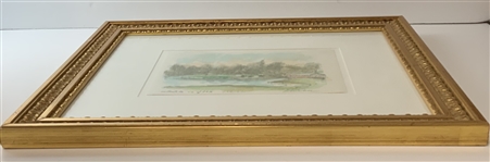 Urbain Huchet Ballenisles C.C. of J.D.M. Framed Color Lithograph 1989