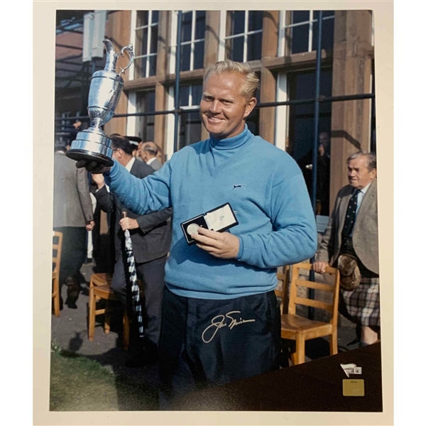 Jack Nicklaus Signed Oversize Photograph Celebrating 1966 Open Championship Victory 