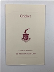 The Merion Cricket Club. Member's Guide and Companion Pamphlet. Privately Printed, c. late 20th century.