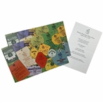 A Collection of three Augusta National Golf Club Amateur Dinner Menus and Masters Tournament Badge Collage Prints