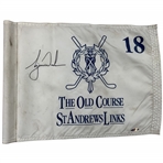 Tiger Woods Signed St Andrews Old Course Flown 18th Hole Pin Flag UDA #SH037623