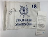 Tiger Woods Signed St Andrews Old Course Flown 18th Hole Pin Flag UDA #SH037623