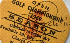 Tony Jacklin Signed 1969 Open Championship Season Admission Tag Royal Lytham and St Annes JSA ALOA
