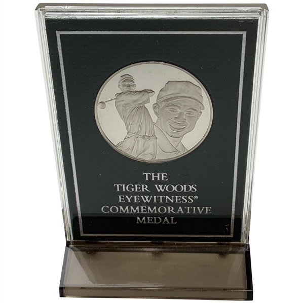 The Franklin Mint Tiger Woods Eyewitness 1997 Masters Tournament Commemorative .925 Sterling Silver Medal