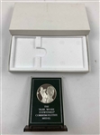 A Franklin Mint Tiger Woods Eyewitness 1997 Masters Champion Sterling Silver Commemorative Medal in Display Case