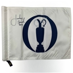 Jordan Spieth Signed Open Championship Course Flown Flag w/ 2017 JSA ALOA
