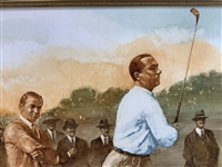 Original Walter Hagen & Gene Sarazen Oil Painting Signed by Artist Robert Fletcher - Framed
