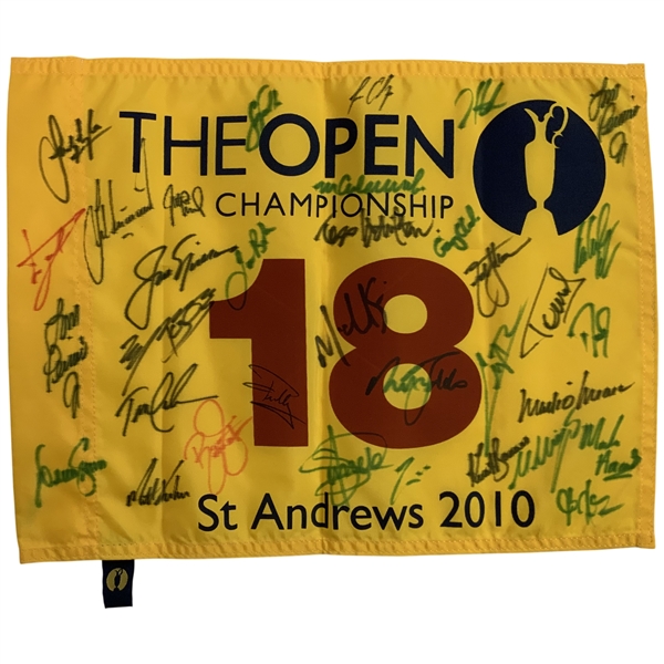 2010 The Open Championship St Andrews Multi-Signed Flag JSA ALOA