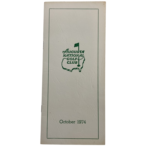 1974-1975 Augusta National Golf Club Member Directory and Schedule of Events Booklet